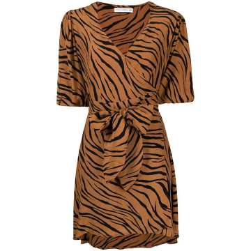 tiger-print wrap dress