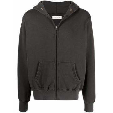 zipped-front cotton hoodie