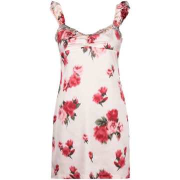 floral-print sleeveless mini dress