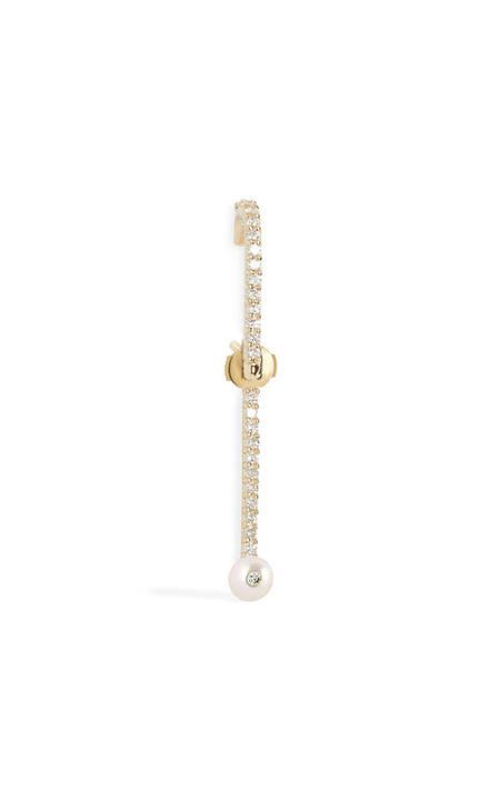 Petite Floating Pearl Pave Ear Pin展示图