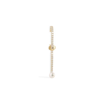 Petite Floating Pearl Pave Ear Pin