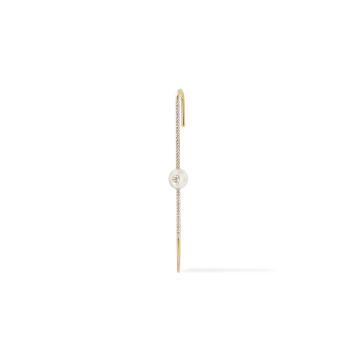 Floating Pearl Pave Ear Pin