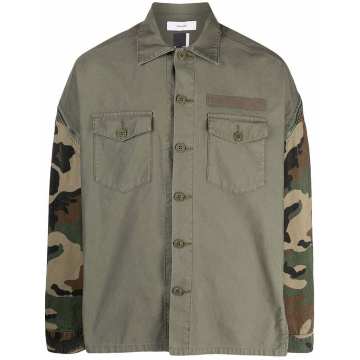 camouflage-print panelled shirt