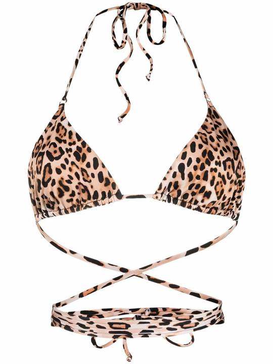 leopard print bikini top展示图