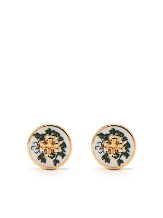 Kira enamel circle stud earrings展示图