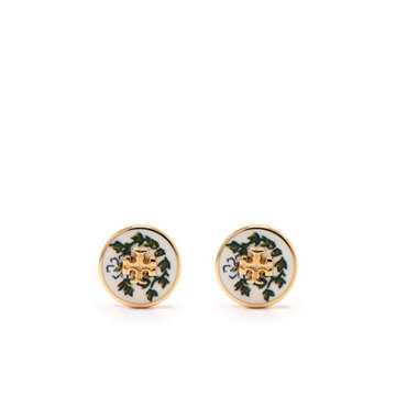 Kira enamel circle stud earrings