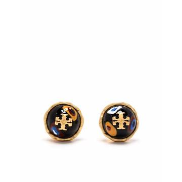 Roxanne 18kt gold-plated circle stud earrings