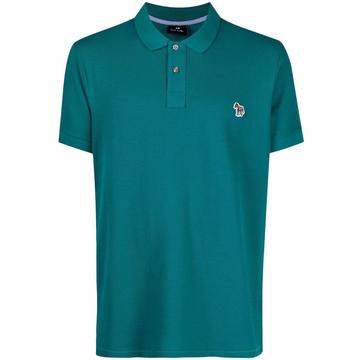 zebra-motif organic cotton polo shirt