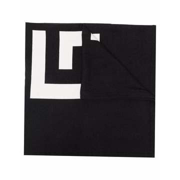 intarsia-knit logo scarf