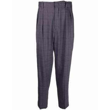 checked tapered trousers