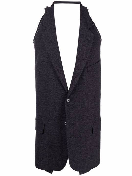 notched lapel backless waistcoat展示图