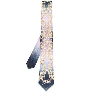 baroque-pattern print silk tie