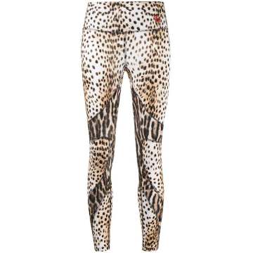leopard-print panelled leggings