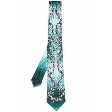 baroque-pattern print silk tie