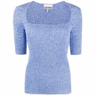 mélange-effect knitted top