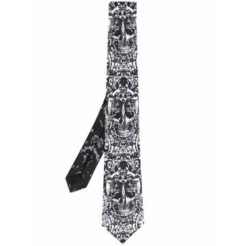 baroque-pattern print silk tie