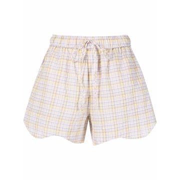 check-print drawstring shorts