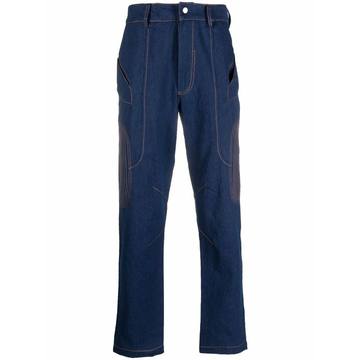 Moto straight-leg jeans