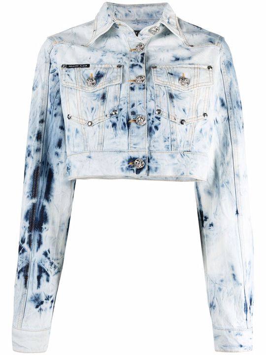 cropped bleached denim jacket展示图