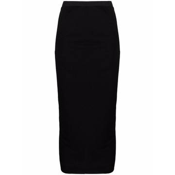 elasticated-waist pencil skirt