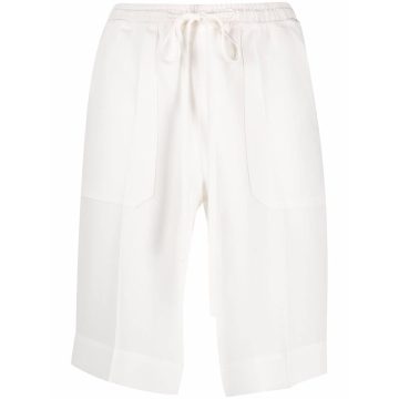 drawstring-waist silk bermuda shorts