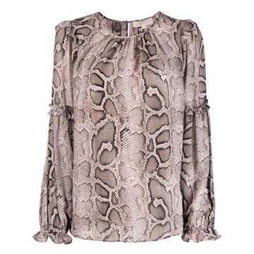 python-print ruffled blouse