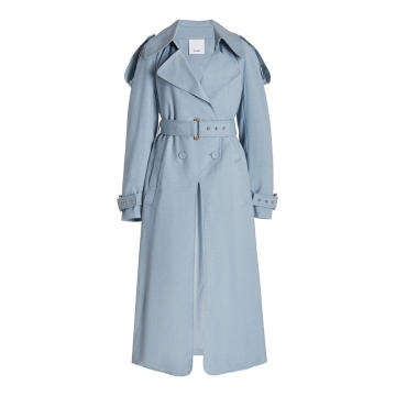 Edith Woven Double-Breasted Trench Coat
