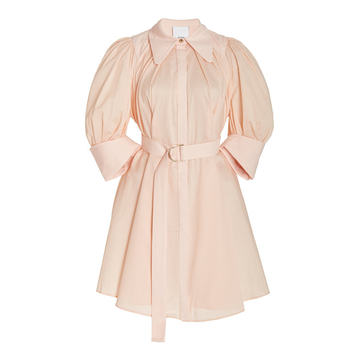 Lorne Belted Cotton-Blend Mini Shirt Dress