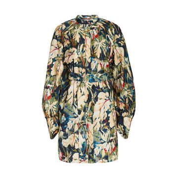 Sumner Puff-Sleeve Printed Woven Mini Dress