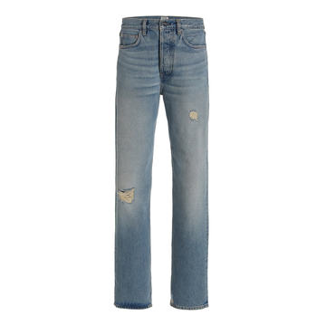 Distressed Rigid High-Rise Loose-Fit Jeans