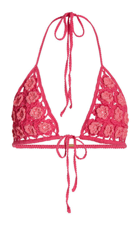 Alivia Crochet Cotton-Blend Bikini Top展示图