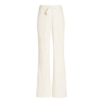 Melina High-Waist Straight-Leg Linen-Blend Pants