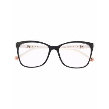 two-tone wayfarer-frame glasses