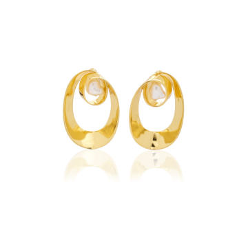Ilana Gold-Tone Pearl Earrings
