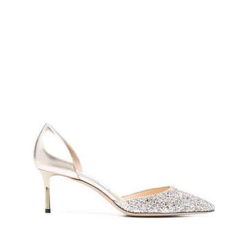 glitter-detail pointed-toe pumps