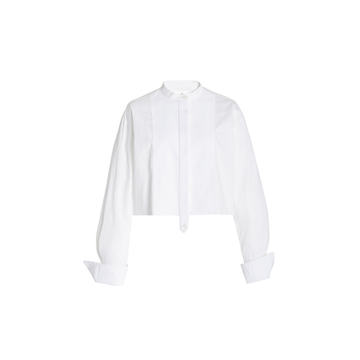 Cropped Organic Cotton-Poplin Shirt