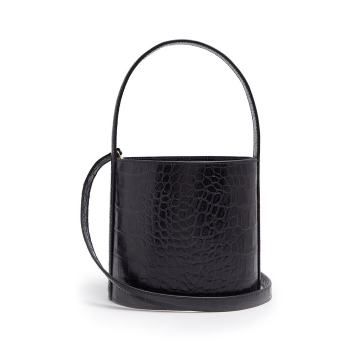 Bissett crocodile-effect leather bucket bag