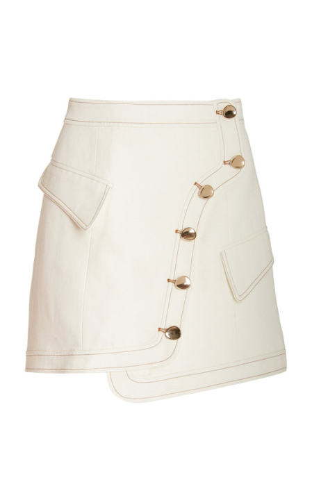 Westcroft Asymmetric Cotton-Linen Mini Skirt展示图