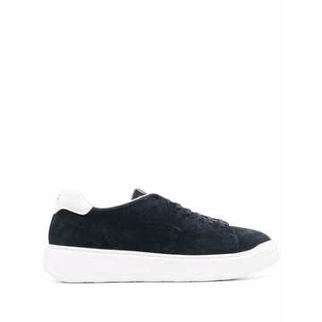 suede lace-up low-top sneaker