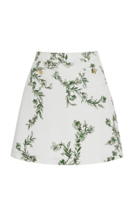 Printed Cotton-Gabardine Mini Skirt展示图