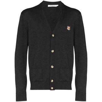 fox-patch wool cardigan