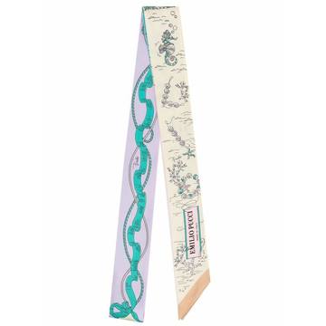 graphic-print silk scarf