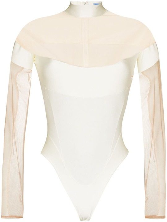 chiffon-panelled bodysuit展示图