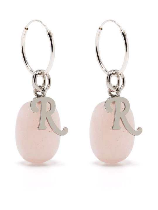 letter charm hoop earrings展示图