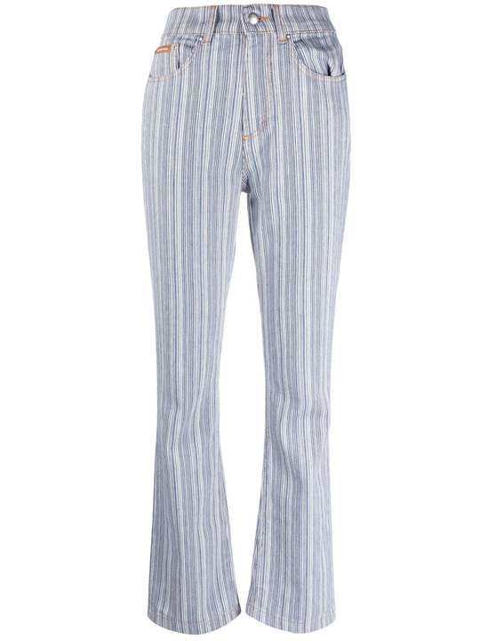 striped high-waist jeans展示图