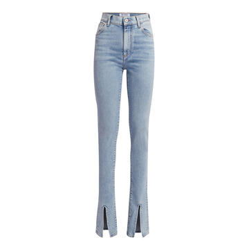 Split-Hem Stretch High-Rise Skinny Jeans