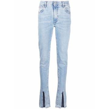 slit-detail straight-leg jeans