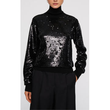 Sequined Turtleneck Sweater