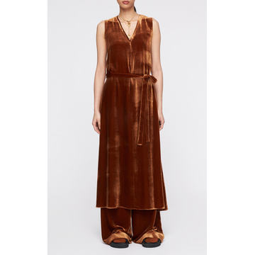 Dorsay Belted Velvet Midi Dress