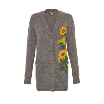 Needlepoint Knit Sunflower Cardigan